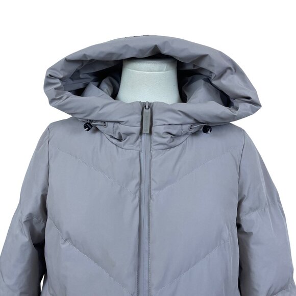 Bosideng Women's Gray Hooded Puffer Coat Long Length Winter Outerwear Sz 2 - Picture 5 of 12